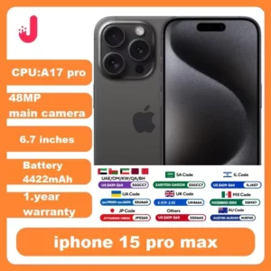 Apple iPhone 15 pro Max 256GB/512GB double ESIM 8GB RAM 6.7 'écran OLED A17pro puce 5G Original débloqué utilisé téléphone portable