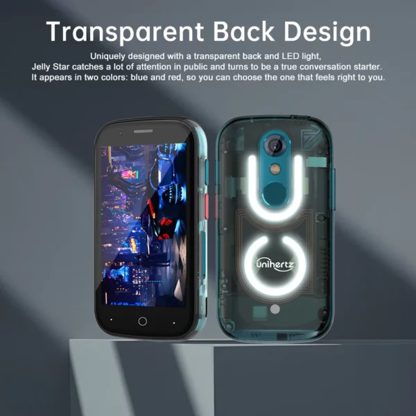 Unihertz Jelly Star Mini Smartphone 8GB 256GB lumière Led débloqué coque arrière transparente téléphones portables pour téléphone de rechange – Image 15
