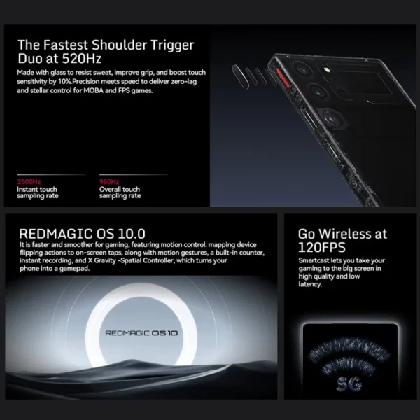 Smartphone de jeu Version mondiale RedMagic 10 Pro 5G 6.853 "Snapdragon 8 Elite 7050mAh 80W Charge 50MP NFC – Image 6