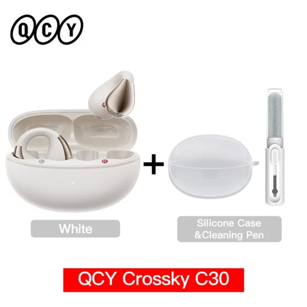 QCY Crossky C30 écouteurs sans fil Bluetooth 5.4 clip d'oreille TWS écouteurs de sport oreille ouverte clip d'oreille double connexion casque – Image 20