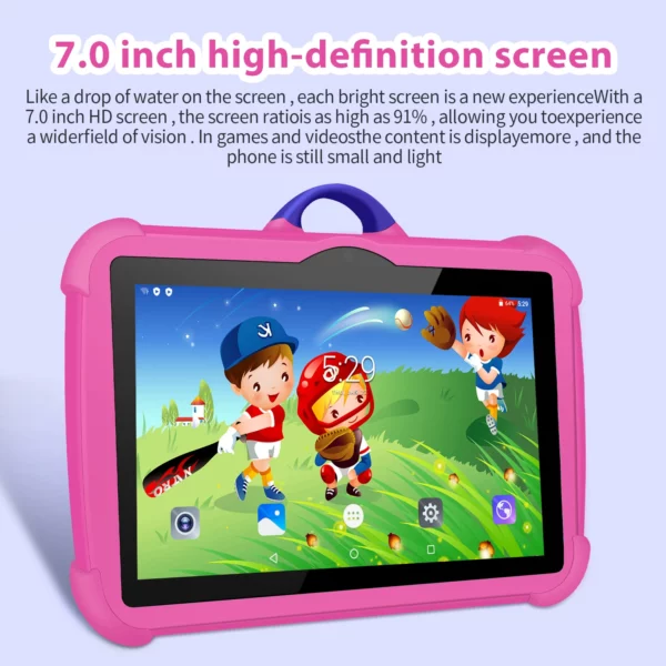 Nouveau modèle de dessin animé enfants tablette 7 pouces Quad Core 4GB RAM 64GB ROM Android apprentissage jeux éducatifs tablettes cadeaux pour enfants – Image 2