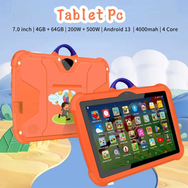 Nouveau 7 pouces 5G WiFi tablette Pc pour les meilleurs cadeaux pour enfants Android enfants jeu éducatif apprentissage tablettes Quad Core 4GB RAM 64GB ROM – Image 2