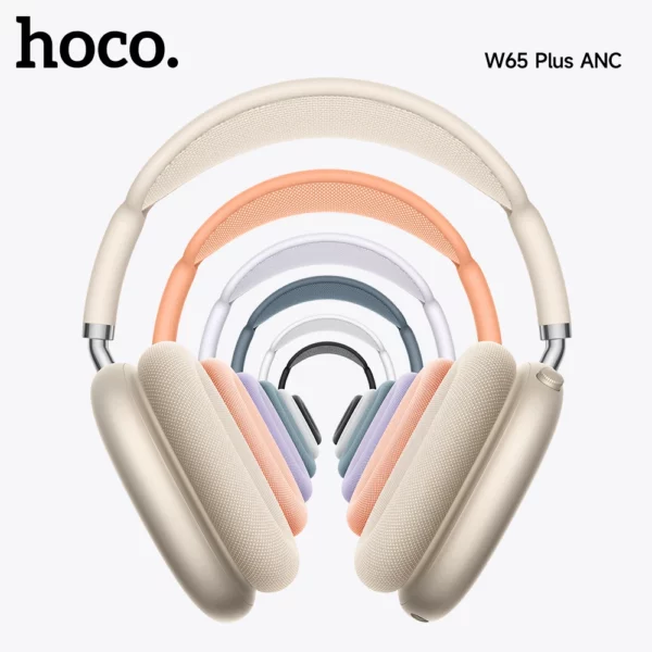HOCO W65 Plus ANC réduction du bruit Bluetooth casque sur l'oreille sans fil grand écouteur Hifi sons Sport casques avec bouton – Image 2