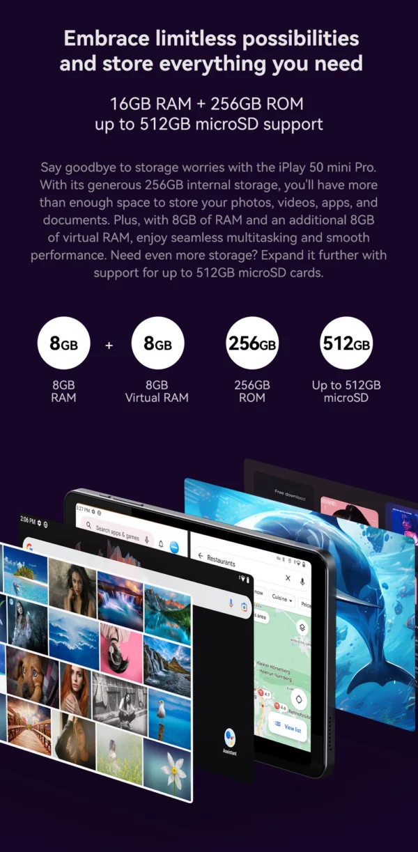ALLDOCUBE iPlay50 mini pro tablette 8.4 pouces MTK Helio G99 8GB RAM 128/256GB ROM Android 13 5000mAh LTE & Wi-Fi prix spécial vente – Image 16