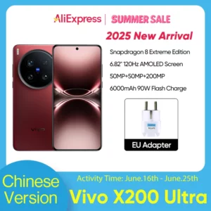 VIVO X200 Ultra 5G Smartphone Snapdragon 8 Elite 6.82 ''AMOLED LCD 6000mAh 90W Charge Flash 50MP + 200MP caméra NFC Android 15