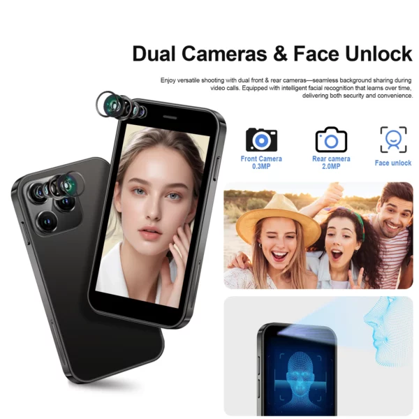 SERVO Mini Smartphone 3 "écran HD système Android 2GB RAM 16GB ROM Play Store 3G WCDMA cellulaire Super petits téléphones mobiles bon marché – Image 4