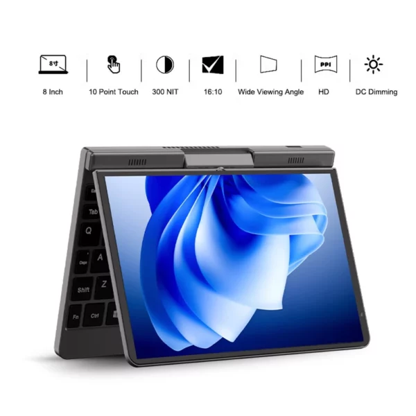 CRELANDER P8 Mini ordinateur portable 8 pouces écran tactile Intel lac N150 12GB DDR5 WiFi 6 2 en 1 ordinateur portable tablette PC ordinateur portable de poche – Image 2