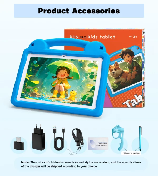 ANRY-Tablette Android 15 pour enfants, tablettes à écran HD, cadeaux pour enfants, 8 Go de RAM, 4 + 4 extensions, 64 Go, Dean A523, 2025 GHz, 10.1 Mah, 2.0 pouces, 5000 – Image 7