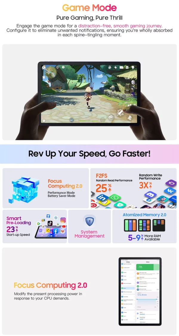 Blackview-Tablette MEGA 1, 11.5 ", 2.4K, 120Hz, Affichage 8 Go, 256 Go, Appareil photo 50MP + 13MP, 8800mAh, 33W, Pad de charge rapide P, Première mondiale – Image 49