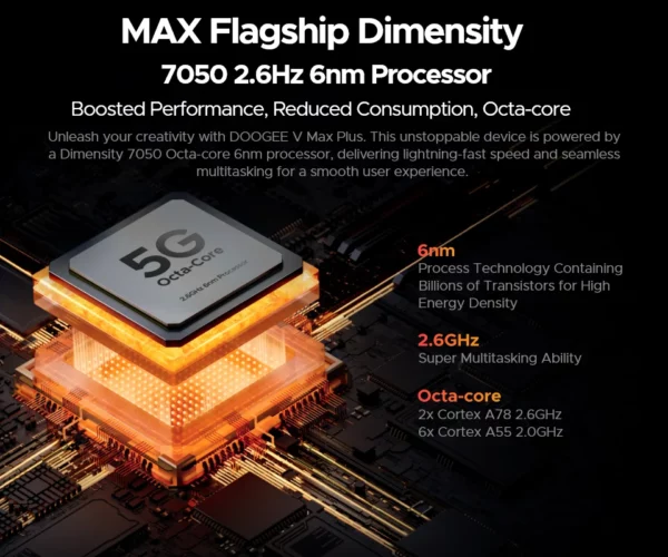Version mondiale DOOGEE V Max Plus téléphone robuste 6.58 "120Hz affichage 16GB 512GB 200MP AI caméra 22000mAh effet d'éclairage Android 14 – Image 27