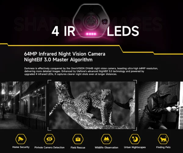 【Première mondiale】Ulefone Armor 30 Pro 5G Téléphone robuste Android 14 Smartphone 6,9" 120Hz 32GB+512GB 12800mAh Caméra nocturne 64MP NFC MTK Dimensity 7300X 66W Téléphone portable – Image 28