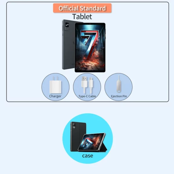 Headwolf FPad7 8.4 pouces tablette Android14 MTK dimension 7050 CPU 2560x1600 IPS/16GB + 256GB/6500mAh/4G LTE tablettes – Image 7