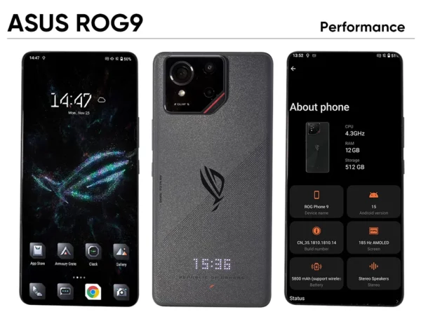 Première mondiale ASUS ROG Phone 9 5G Smartphone Snapdragon 8 Elite 6.78 ''185Hz AMOLED Display ROG 9 Pro 5800mAh NFC téléphone portable – Image 19