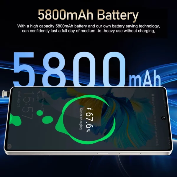 S25 Ultra Smartphone Android 6.8 pouces HD 8 + 256GB ROM 5800mAh 48MP caméra Android 12 MTK Core Google Play téléphone portable – Image 6