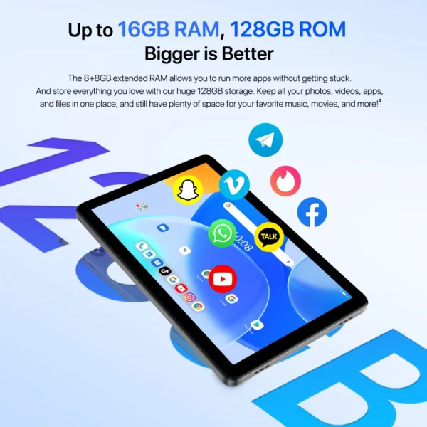 UMIDIGI G3 Tab Ultra MTK G99 Octa-Core 10.1 "HD 8 + 8GB 128GB 1TB TF Extension Android 13 8MP + 8MP 6000mAh batterie longue durée 18W – Image 4