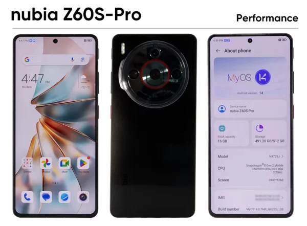 Nubia Z60S Pro Version mondiale 5G Smartphone Snapdragon 8 Gen 2 MyOS 14.0 120Hz écran AMOLED 6.78 pouces 50M + 50M + 8M 5100mAh NFC – Image 14