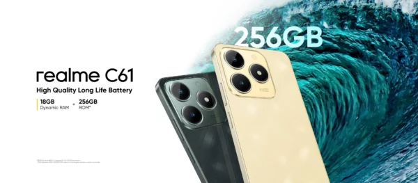 realme-Smartphone C61, Batterie 5000mAh, Charge SUPERVOOC 15W, Caméra AI 50MP, Affichage 90Hz, Moteur AI IP54, 256 Go, NDavid, Première mondiale – Image 11