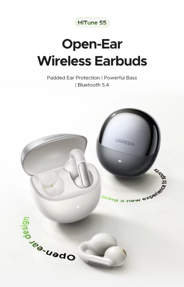 UGREEN-Écouteurs sans fil Bluetooth HiTune S5 TWS, oreillettes de sport, avec micro, crochets d'oreille et crochet – Image 10