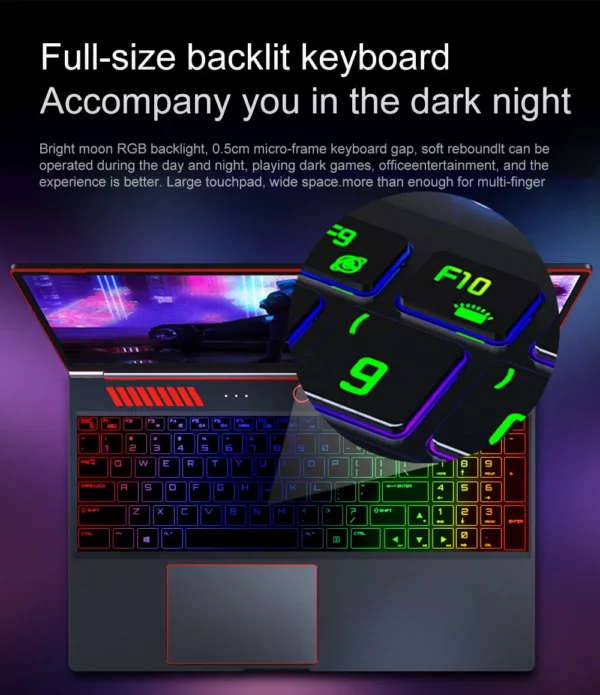 Ordinateur portable de jeu crelander 16,1 pouces Intel Core i9 10e génération NVIDIA Graphics GTX 1650 IPS écran 144hz ordinateur portable de jeu – Image 19