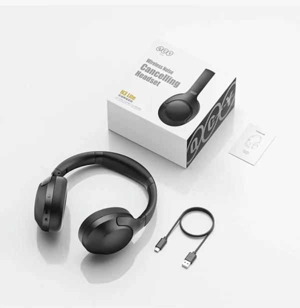 QCY-Écouteurs sans fil et filaires H3 Lite ANC, Bluetooth 5.3, casque supra-auriculaire pliable, son HIFI, 60 heures de lecture, écouteurs pour touristes allergiques – Image 24