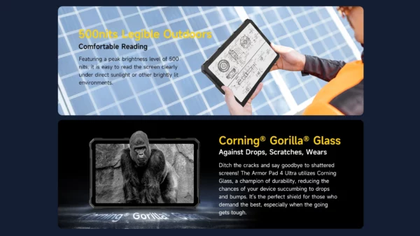 【Première mondiale】Ulefone Armor Pad 4 Ultra 5G Tablette robuste Imagerie thermique 11800mAh 10,36"2K 16GB + 256GB Android 14 Lumière LED – Image 36