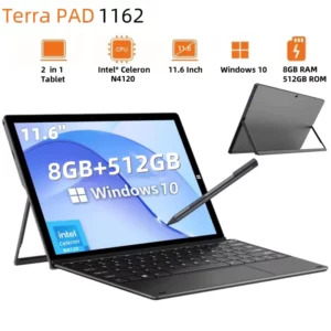 2025 Nouvelles tablettes Windows 10 de 11,6 pouces Intel Celeron N4120 1920 x 1080 IPS 8 Go DDR3-RAM 512 Go EMMC ROM 2 x USB 3.0 WIFI