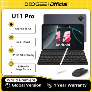 DOOGEE U11 Pro Android 15 tablette 30GB(6 + 24) 256GB 11 "HD 90Hz affichage 8580mAh batterie Unisoc T7200 octa-core Widevine L1