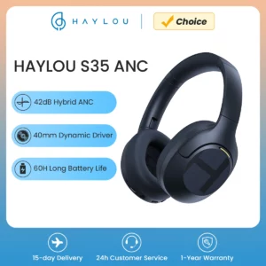 HAYLOU-Écouteurs sans fil S35 ANC, Bluetooth 5.2, 40mm, autonomie de 60 heures