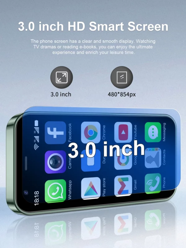 SERVO -Mini Smartphone P60 PRO, Android, Écran 3.0 ", Google Play, 2 Go + 16 Go, WIFI, Hotspot GPS, Petit Mobile de Poche, Matin, Prix Bas – Image 16