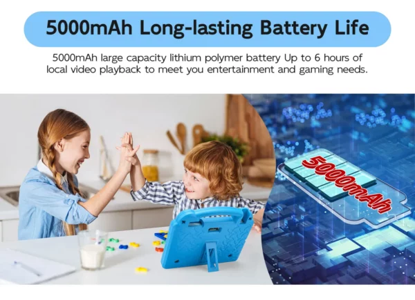 ANRY-Tablette Android 15 pour enfants, tablettes à écran HD, cadeaux pour enfants, 8 Go de RAM, 4 + 4 extensions, 64 Go, Dean A523, 2025 GHz, 10.1 Mah, 2.0 pouces, 5000 – Image 19