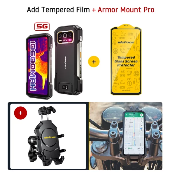 Téléphone robuste Ulefone Armor 27T Pro 5G 10600mAh Smartphone Android 14 50MP + 64MP Caméra nocturne 6,78" 120Hz 24GB + 256GB NFC Téléphone portable – Image 11