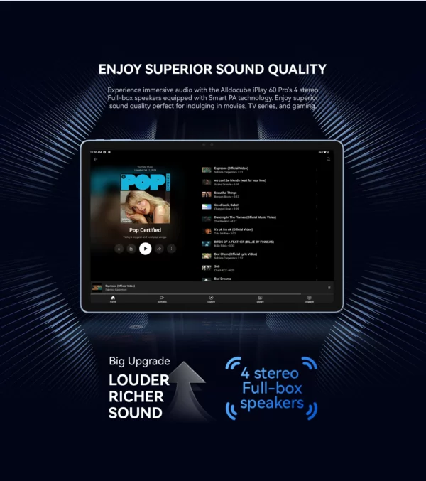 ALLDOCUBE iPlay60 Pro tablette 10.95 "90Hz affichage Helio G99 16GB(6GB + 10GB virtuel) RAM 128GB ROM 7000mAh LTE tablette Android 14 – Image 15