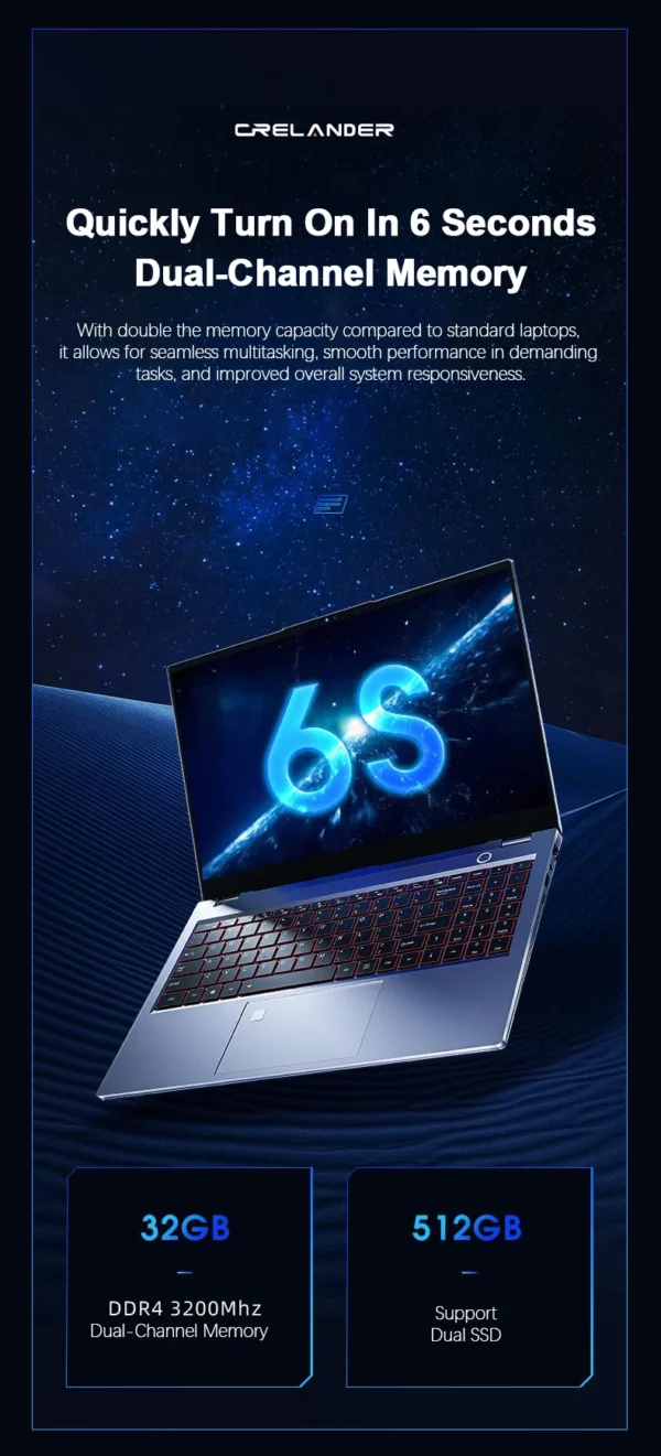 CRELANDER-Ordinateur portable i9, ordinateur portable de jeu, 15.6 pouces, processeur Core i9 8e, 9e, 10e, Isabel, 32 Go de RAM, Windows 11 – Image 13