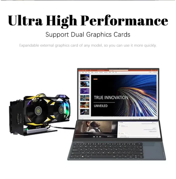 CRELANDER Ordinateur portable à double écran 16 pouces 2K + écran tactile 14 pouces Intel Xeon W-10855M 64 Go de RAM Zenbook Duo Ordinateur portable de jeu – Image 14