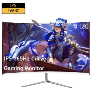 Écran LCD incurvé gaming HD 165 p, IPS, 24 pouces, 1080 hz, avec affichage de bureau, 1MS, HDMI