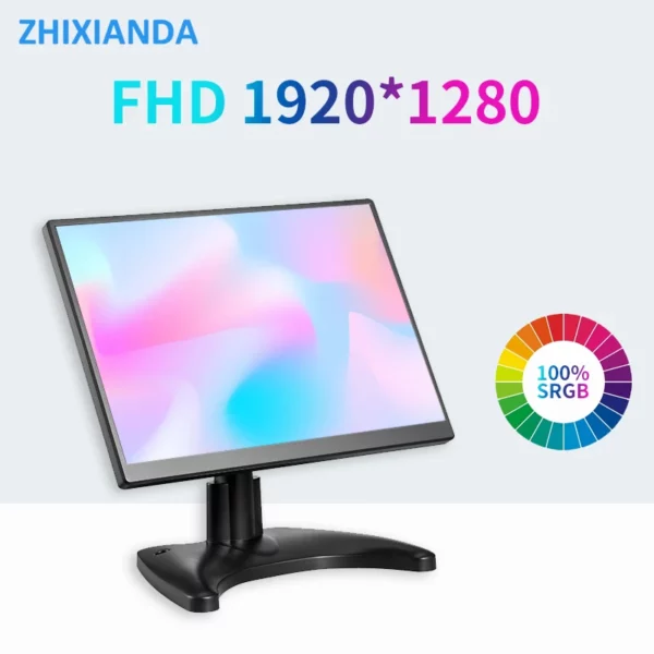 Moniteur de sécurité CCTV 10.5 pouces, écran LCD TFT 15:10 1920x1080 FHD, petit écran d'ordinateur TV pour PC CCTV avec Interface HDM VGA – Image 7