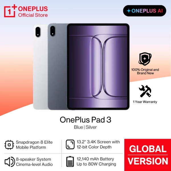 Tout nouveau OnePlus Pad 3 Version mondiale tablette Snapdragon 8 Elite 13.2 "144Hz affichage 3.4K résolution 8 haut-parleurs Wi-Fi 7 Android 15 – Image 11