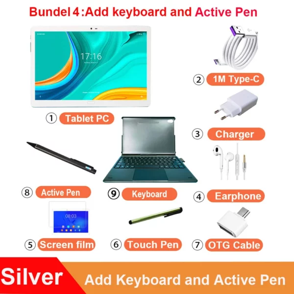 2025 nouveau Design 4G appel téléphonique 2 en 1 tablette clavier d'accueil tablette Android 10.5 "1920*1200 MT6797 10 cœurs 13MP + 5MP 7000mAH – Image 9