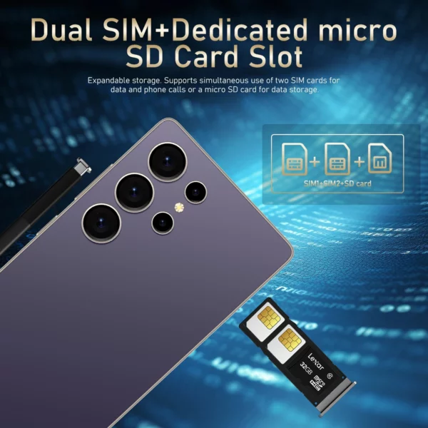 S25 Pro Smartphone Android 6.8 pouces HD 8/12GB RAM 256/512GB ROM 5800mAh 48MP caméra Android 12 MTK Core Google Play téléphone portable – Image 24