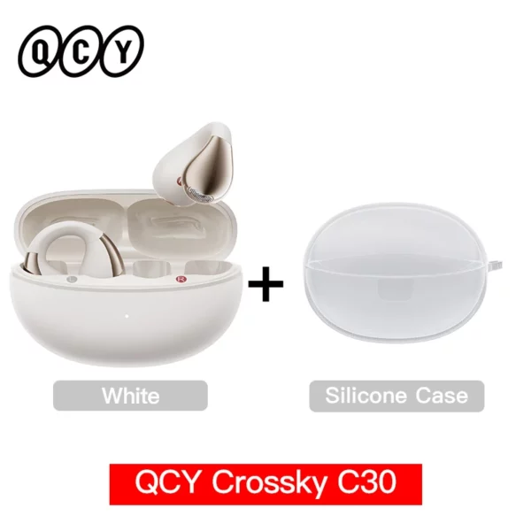 QCY Crossky C30 écouteurs sans fil Bluetooth 5.4 clip d'oreille TWS écouteurs de sport oreille ouverte clip d'oreille double connexion casque – Image 14