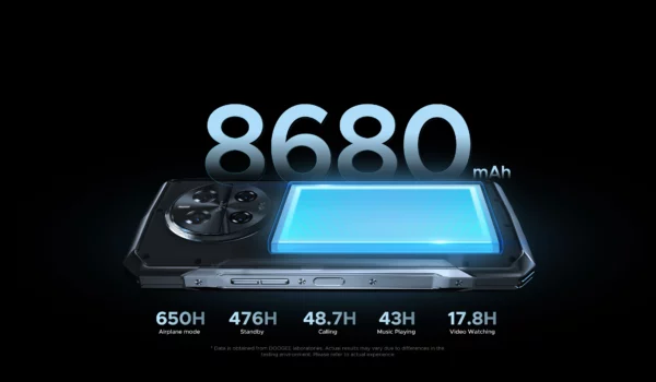 DOOGEE V40 Pro 5G téléphone robuste 6.78 "16GB + 512GB téléphones de jeu dimension 7300 200MP AI caméra 8680mAh Android 14 – Image 3