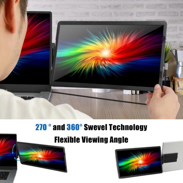 Écran d'extension pour ordinateur Portable 14.1 pouces, Support type-c 3.1 pliable FHD IPS, écran d'affichage de jeu pour téléphone Portable – Image 11