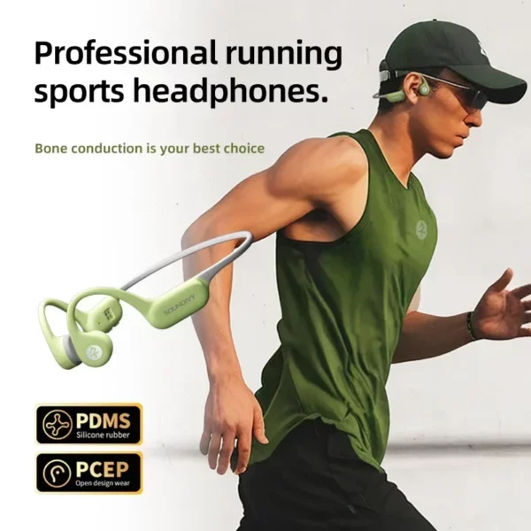 SOUNDIVY RS1 écouteurs à Conduction osseuse Bluetooth sans fil 32GB mémoire IPX8 étanche natation et course sport écouteurs – Image 3