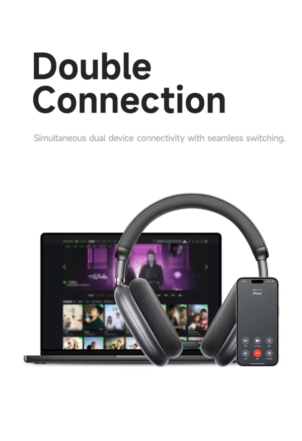 Picun F8 Pro ANC casque sans fil 3D suivi de la tête Audio spatial-52dB ANC HIFI Bluetooth casque ENC HD micro application à faible latence – Image 29