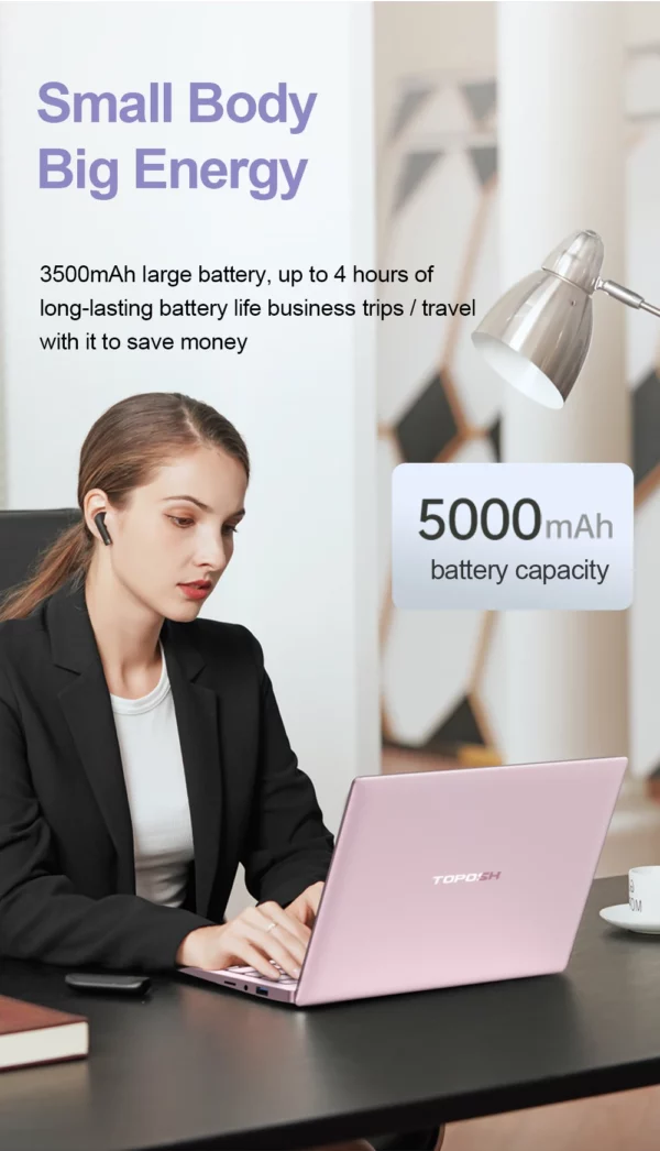 TOPOSH-Mini ordinateur portable portable 10.1 "Celeron J4125, 12 Go de RAM, 512 Go de SSD, facile à transporter, Windows 11, ordinateur de bureau – Image 14