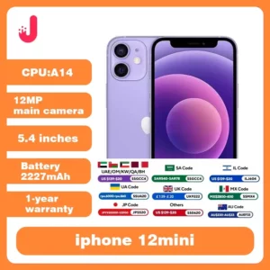 Smartphone iPhone 12 Mini 5G d'occasion, téléphone portable d'origine avec iOS A14 4 go de RAM et stockage 64/128/256 go, double caméra 5.4 pouces 12mp