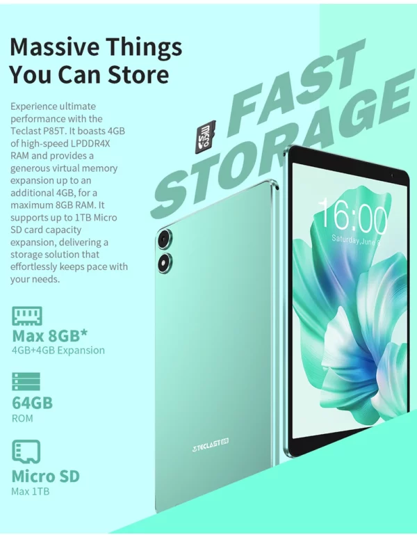 Patch last-Tablette Allwinner A523, 8 cœurs, 1.8GHz, 4 Go de RAM, 64 Go de ROM, Dean, 8 pouces, 800 × 1280iPS, WiFi 5G, 4G, 5000mAh, Type-C, 0,3 MP + 2,0 MP – Image 13