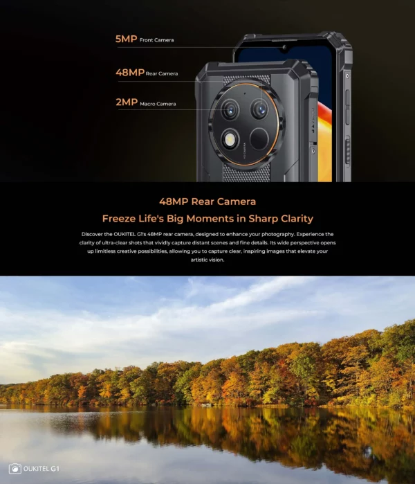Oukitel-Smartphone G1 robuste, Android 6.52, en effet, 10600mAh, 24 Go + 256 Go, téléphone portable robuste, Android14, appareil photo 48MP HD + – Image 16