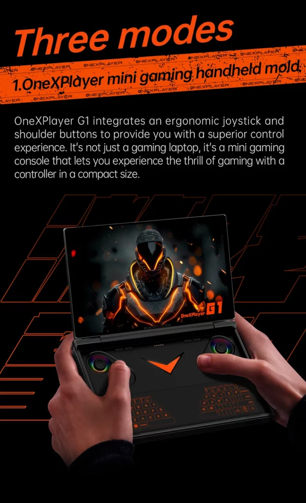 OneXPlayer G1 AMD Ryzen AI 9 HX 370 8.8 "Mini ordinateur portable de jeu jeux de bureau mobiles clavier double Mode PC Console de jeu portable – Image 13