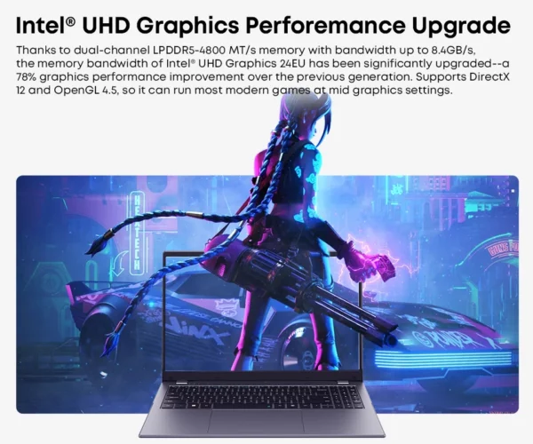 CHUWI GemiBook Plus 15.6 ''ordinateur portable 16GB RAM 512GB SSD ordinateur Windows 11 ordinateur portable 12e génération Intel Alder Lake N150/N100 – Image 10